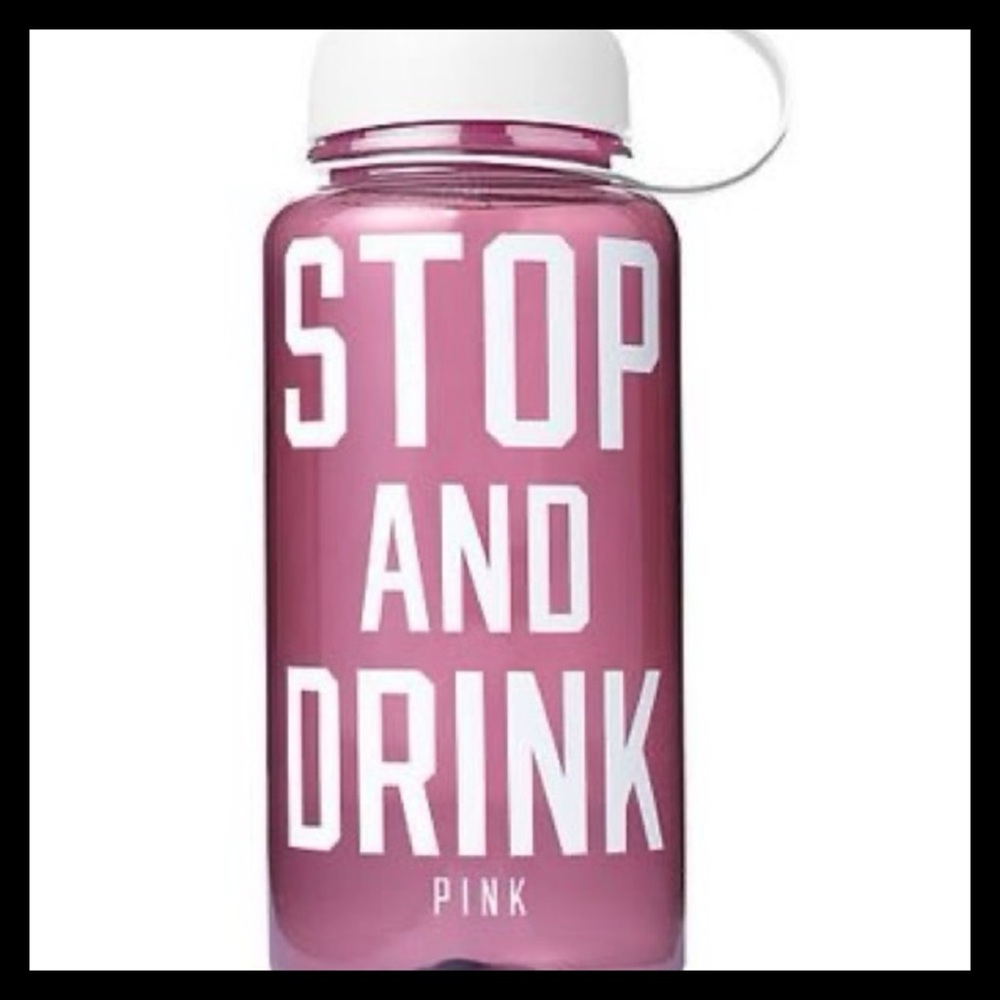 💕ⓅⒾⓃⓀ ⓋⓈ “STOP AND DRINK” Water Bottle NWT💕